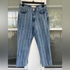 Pacsun Striped Cropped Mom Jeans